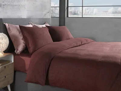 Productafbeelding van Heckettlane Dekbedovertrek Franela Brandy Brown 200x200-220 cm