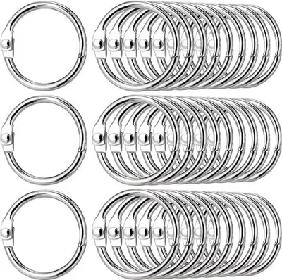 Produktbild von 80 Stück Buchring Buchbinderinge Ringbinder, 25mm Binder Ringe Loseblatt Verbinder Metall Bücher Ringe Heftringe für Schlüsselringe, Scrapbook, Album, Memo-Ablage | Basteln Scrapbooking Büro