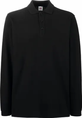 Produktbild von Piqué Polo langarm | Fruit of the Loom (FOL63310), Farbe:black, Größe:XXXL