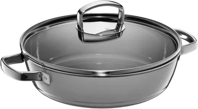 Produktbild von WMF Fusiontec Mineral Schmorpfanne 28 cm Induktion, Bräter mit Glasdeckel, Schmortopf 4,1l, hoher Rand, High-Tech Keramik, kratzfest, grau
