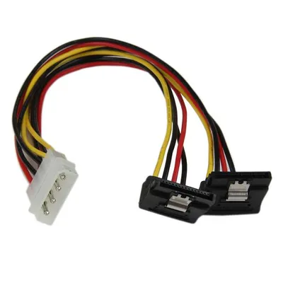 Obrázok produktu pre StarTech.com PYO2LP4LSATR, 0,3048 m, Molex (4-pin), 2 x SATA 15-pin, Samec, Samica, Priamy