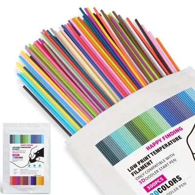 Image de 300 filaments pour stylo 3D, diamètre 2,5 mm, 30 couleurs, compatibles avec le stylo 3D "3Doodler"