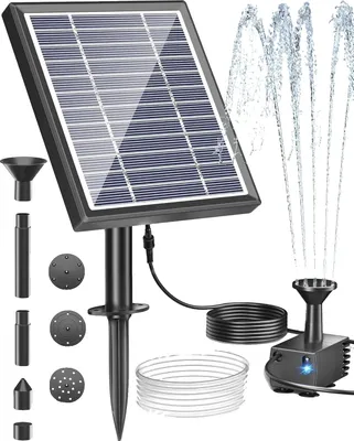 Obrázek produktu pro Solární fontána, solární panel 5V/2,5W, průtok čerpadla 170L/h, 5V 2,5W 170L h