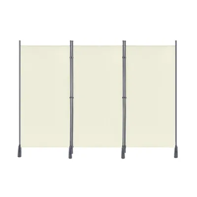 Produktbild von LZQ 3 tlg. Paravent Raumteiler Trennwand Spanische Wand Sichtschutz - Raumtrenner Stellwand Wandschirm Sichtschutzwand 275 x 180cm ,Beige