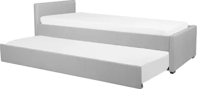 Produktbild von BELIANI Tagesbett Hellgrau Stoff mit Lattenrost 80 x 200 cm Ausziehbar Modern Schlafzimmer Ausstattung Gästebett Ausziehbett für 2 Personen Geschwister