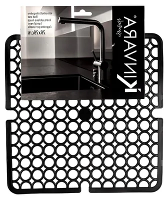 Produktbild von SPÜLBECKEN Einlage 28x28cm eckig Spülbeckenmatte Spülbeckeneinlage Spülmatte Abtropfmatte Matte 4-Varianten 85 (Schwarz)
