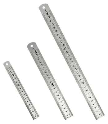Produktbild von Edelstahl Lineal Set, 3 Stück 15/20/30 cm mit doppelseitiger Skala