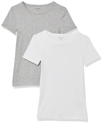 Immagine prodotto di A. T-shirt da donna a maniche corte con scollo rotondo, vestibilità aderente