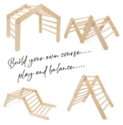 Produktbild von Multifunktionales Holz-Kletterhaus Spielgerät für Kinder drinnen