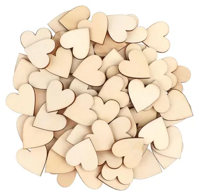 Produktbild von TRANKIELO® - 100 Holzherzen, 3 cm groß, für Dekoration – DIY-Bastelprojekte – unbehandelt und leicht