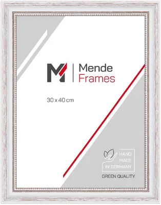 Produktbild von MendeFrames Bilderrahmen H390 Shabby-Chic weiß 50x65 cm Kunstglas