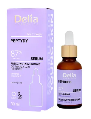 Image de Delia Cosmetics Sérum pour le visage, le cou et le décolleté PEPTIDES 87 % D'ORIGINE NATURELLE 30 ml