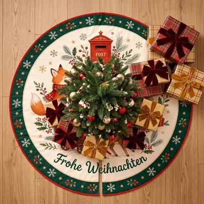 Weihnachtsbaumdecke, 122 cm, rund, für Tannenbaum