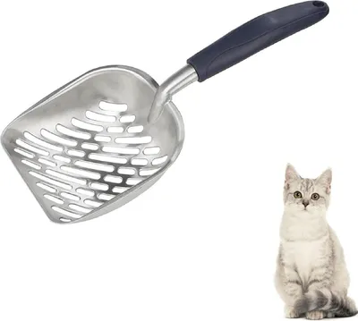 Obrázek produktu pro Lopatka na kočičí stelivo – kovová lopatka na kočičí stelivo – snadné čištění