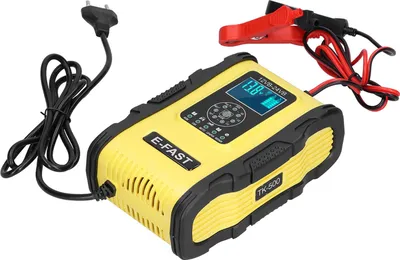 Obrázok produktu pre Inteligentná nabíjačka batérií 12V/12A 24V/6A 7-stupňová nabíjacia impulzná oprava pre auto loď žltá čierna
