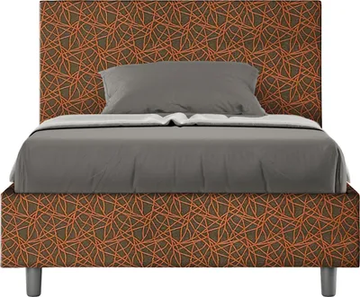Produktbild von ITYHOME - Gepolstertes Bett ohne Lattenrost 120x210 mit Stoffbezug Era 04 Orange Adele