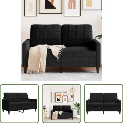 Image de The Living Store Canapé 2 places noir 120 cm velours
