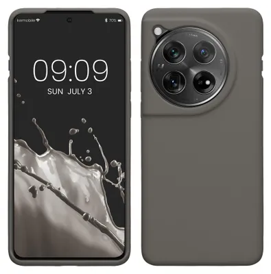 Produktbild von kwmobile Handyhülle für OnePlus 12 Hülle - Case Silikon - Kabelloses Laden - Schutzhülle Cover in Stone Dust