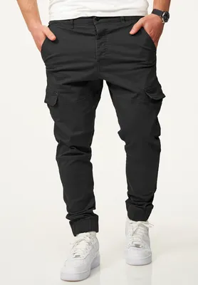 Produktbild von DAILY Baumwolle Herren Cargohose mit elastischen Beinbündchen Herren Jogger-Hose Jeans mit Gummibund & Cargo-Taschen Pants