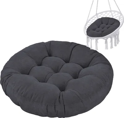 Produktbild von Hängesessel Kissen, Polster Bodenkissen für Schwenksessel, Auflage für Baumwoll Hängeschaukel, Papasansessel, Hängekorb, Hängestuhl, Durchmesser 90 cm Graphit [114]