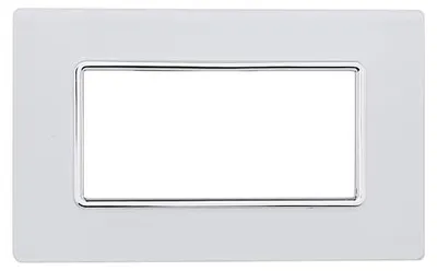 Immagine prodotto di Placca compatibile Bticino Matix 4 moduli vetro colore bianco