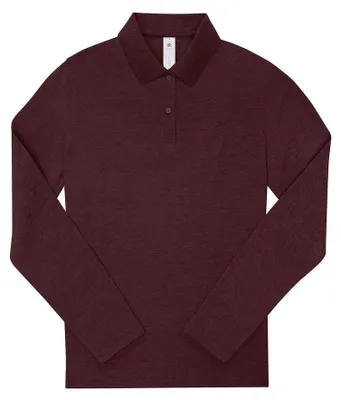 Productafbeelding van B&C - "My Polo 210" Poloshirt voor dames, lange mouwen, model FK2826 (maat S) (kleur: Heideburgrood)