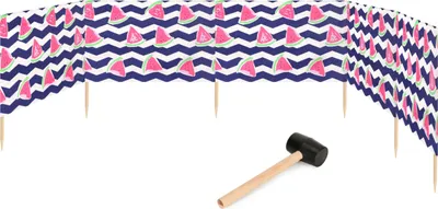 Image de Garronda Plage Paravent 6m de long plus maillet en caoutchouc GAEX001 (Watermelon-2, 6 m)