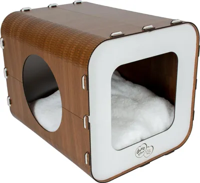 Image de Maison pour chat Duvo+ en MDF, blanche