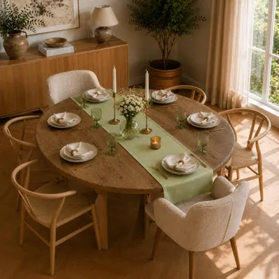 Produktbild von Tischläufer 40 x 150 cm für Küche & Esstisch in Hellgrün