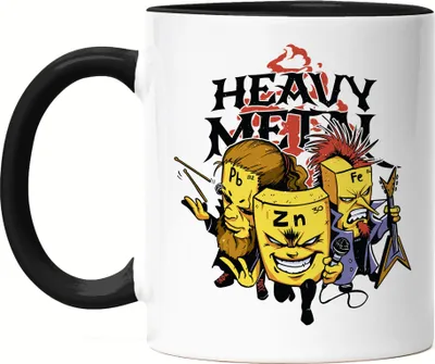 Produktbild von Heavy Metal Tasse Schwarz Chemie Chemiker Naturwissenschaft Experiment Reagenzglas Glass Formel Periodensystem