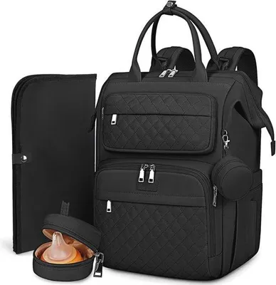 Produktbild von Famanu Wickelrucksack mit Wickelmatte und Schnullerbox - Multifunktional