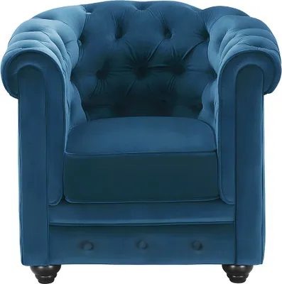 Produktbild von CHESTERFIELD Sessel - Velours in Marineschattierung