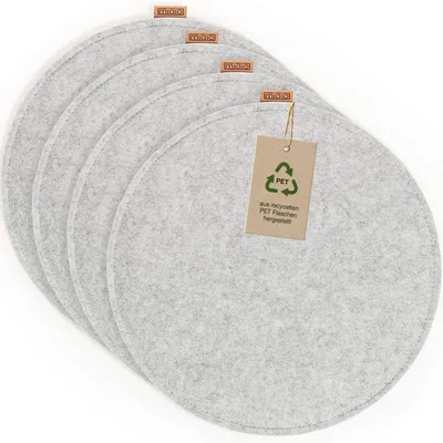 Productafbeelding van Set van 4 Vilt Zitkussens Rond met Antislip Noppen