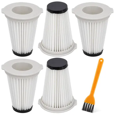 5 Filter + Bürste für Akku-Staubsauger, waschbar