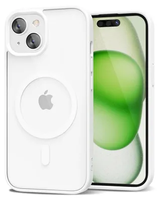 Produktbild von Magnetisch Hülle für iPhone 15, Kompatibel mit MagSafe, Transparent Acryl Stoßfeste Handyhülle Weiß