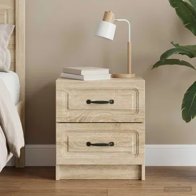 Image de vidaXL Table de chevet en chêne Sonoma 43 x 34,5 x 44,5 cm, bois d'ingénierie