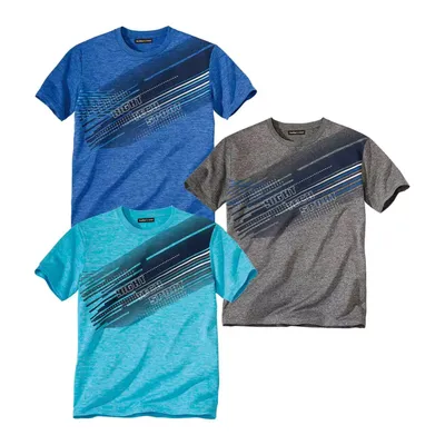 Produktbild von Atlas For Men - T-Shirt für Herren (3er-Pack) AF1264 (M) (Grau/Blau/Türkis)