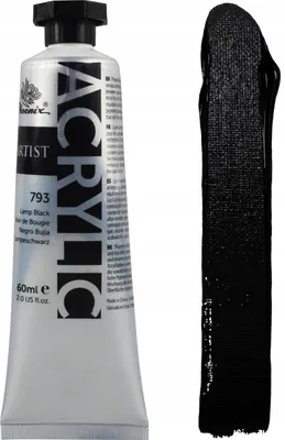 Zdjęcie produktu dla Farba Akrylowa Phoenix Artist 793 Lamp Black – Profesjonalna Czerń, 60 ml, Wysokopigmentowana Farba Artystyczna