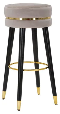 Produktbild von Mauro Ferretti Paris Barhocker Ø 35x74 cm grau schwarz gold