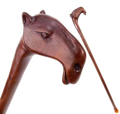 Image de Bâton de marche en bois fait à la main - Poignée ergonomique
