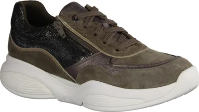 Produktbild von Xsensible SWX11 Damen Sneaker Abrollschuh Taupe Fantasy, Leder, Stretchleder - Damenschuhe Bequeme Schnürschuhe, Braun, leder