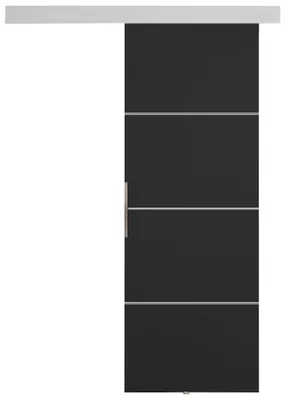 Produktbild von KIER FURNITURE Schiebetür Komplettset MALIBU PLUS 70, Schiebetür, Sliding Door, Innentüren Komplettset,Universal Tür, Türblatt Innen Graphit 76x205x1,6 cm
