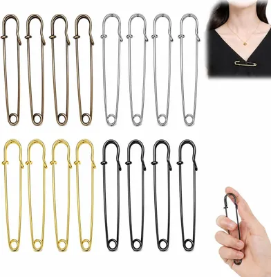 Imagen del producto de Alfileres grandes, 16 unidades, 100 mm, de metal, para ropa y manualidades