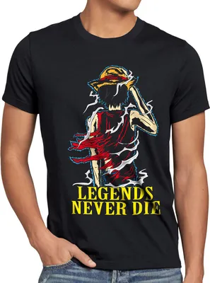 Produktbild von Legends Never Die - Luffy Herren T-Shirt, Größe:4XL, Farbe:Schwarz