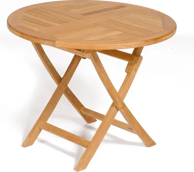 Produktbild von SunnySmart York Teakholz-Klapptisch Balkontisch Gartentisch rund Ø 90 cm natur