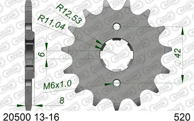 Produktbild von AFAM Standard Stahlritzel vorne 20500 - 520