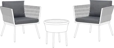 Produktbild von BELIANI Outdoor-Kissenbezug für Garten-Set in Grau UV-beständig Minimalistisch
