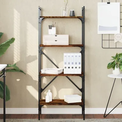 Zdjęcie produktu dla Maison Exclusive – regał na książki z 4 półkami, dąb palony, 56 x 31,5 x 138,5 cm, materiał drewnopochodny