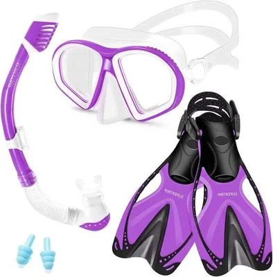 Produktbild von Kindersnorchelset mit Tauchbrille, trockener Schnorchel und verstellbaren Flossen