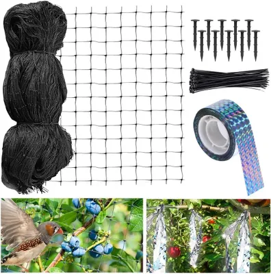 Imagen del producto de Red de protección para aves, de 7,5 x 7,5 metros, con una malla de 2,5 cm, de color , para jardines y jaulas de pájaros